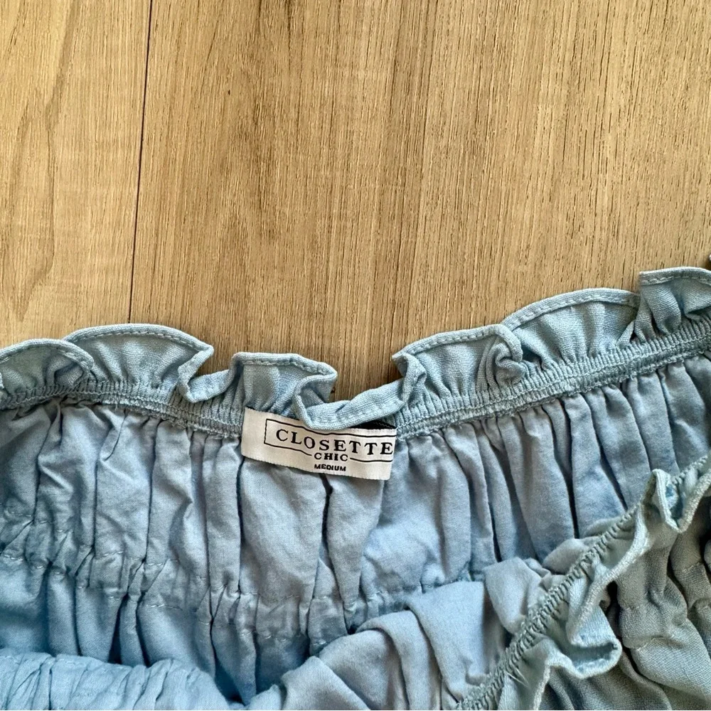 💙NEW! closette chic light blue ruffle skirt💙 - Picture 2 of 2